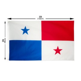 DANF Panama Flag 3x5 Feet Panamanian National Flags Polyester with Brass Grommets 3 X 5 Ft