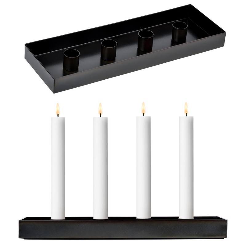 Marrakesch Adventskranz länglich Kerzenhalter Barrie aus Metall 30cm lang -