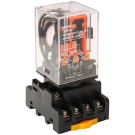 Baomain 24VAC Electromagnetic Power Relay, AC Relay, 3PDT 11-Pins 3NO3NC, Model MK3P-I, with Plug-in Terminal Socket,for Automation and Control Systems