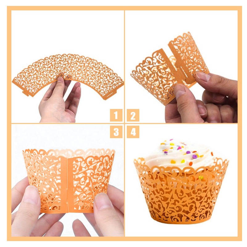 Wedding Decor 100 Pcs Silver Cupcake Cases Holders Muffin Containers