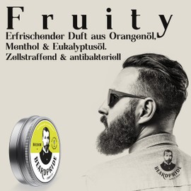 BEARDPRIDE Men's Beard Balm - The Original Beard Balm from the Barbershop - Our Beard Balm is Based on Natural Shea Butter and Valuable Oils - Beard Balm - Gift for Men (55 g, Fruity)