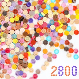 Etarnfly 2800PCS Pixel Bricks, 1X1 Round Plates - 28 Colors Building Blocks Parts and Pieces - Transparent Pixel Arts Dots Bulk Studs Accessories Kit Compatible with Major Brand 98138, Multicolored 1