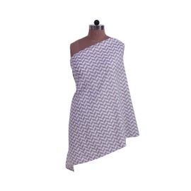 Bacati Herringbone Unisex Muslin Privacy Breathable 100% Cotton Nursing Scarf, Grey