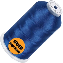 New brothread - Single Huge Spool 4000M Each Polyester Embroidery Machine Thread 40WT for Commercial and Domestic Machines - Blue