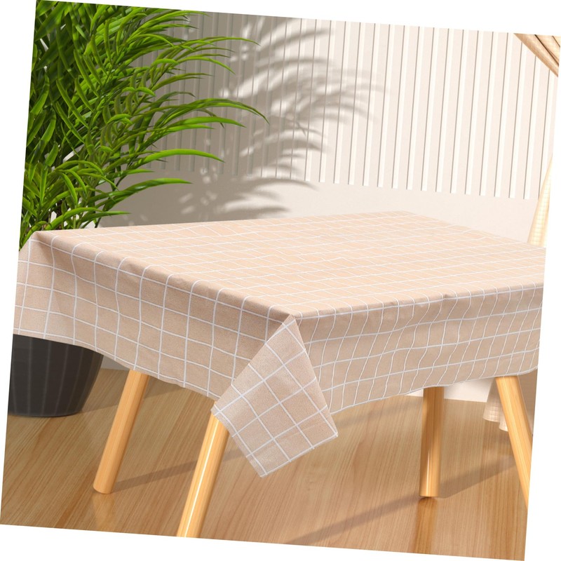 GRIRIW Plaid Tablecloth Peva Table Cover for Rectangle Tables Thick