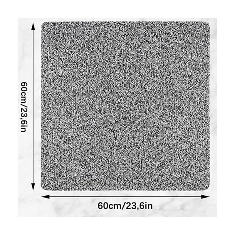Non-Slip Shower Mat, Grey, 60 x 60 cm, Soft Comfort
