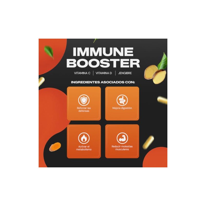 Vitamina Zinc Equinácea Ajo Jengibre Cúrcuma Vital Botanics