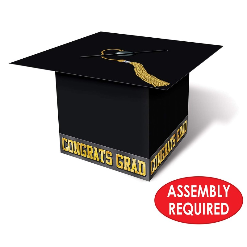 Grad Cap Card Box (black) Party Accessory (1 count) (1/Pkg)