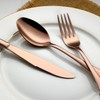 Rose Gold Salad Forks Set of 8, Stainless Steel Silverware