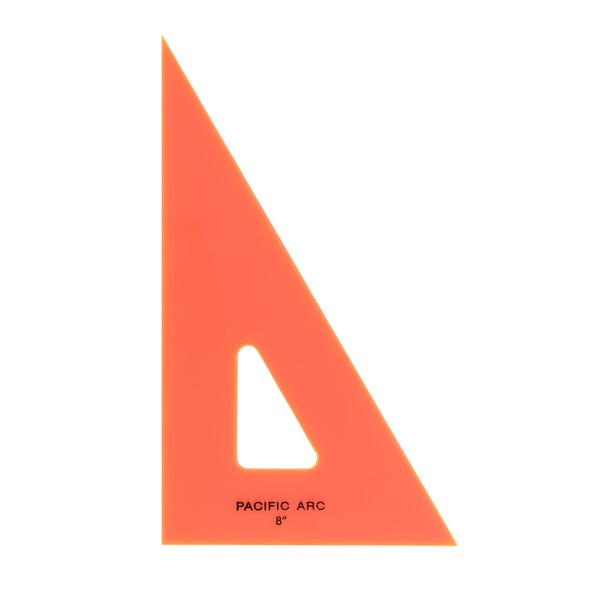 Pacific Arc Drafting Triangle, 8-inch, 30/60/90 Degrees, Fluorescent