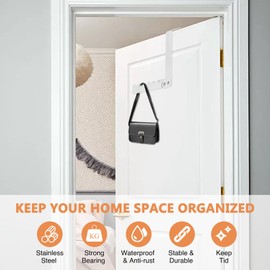 S SUNSBELL 2 Pack Over The Door Hooks Hanger, Collapsible Folding Over The Door Organizer, Clothes Drying Rack Over Door Hooks Foldable Hangers for Laundry Bathroom Bedroom Travel