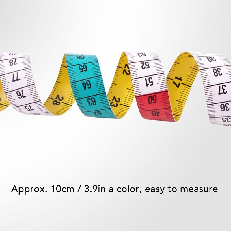 10pcs Soft Measuring Tape 60Inch 150cm Double Sided Colorful Clear