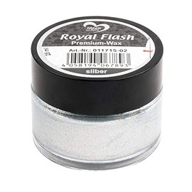 Ideen mit Herz Royal Flash Premium Wax | 25ml | Metallic Micro Glitter Effect (Silver)