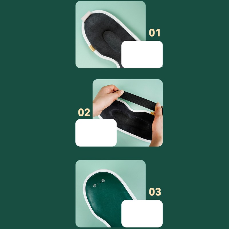 Heated Eye Mask Green 7 Vibration Modes 3s Fast Heating
