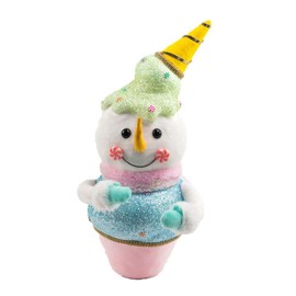 December Diamonds Snow Cream Shoppe 15" Snowman Cupcake with Ice Cream Figurine