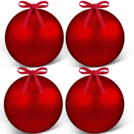 Weysat 6 Pcs 8 Inch Extra Large Christmas Hanging Ornaments Oversized Plastic Balls for Outside Lawn Yard Tree Hanging Decorations