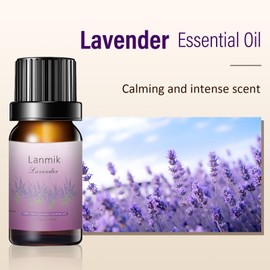 Lanmik 2 Pack 100% Natural Pure Lavender Essential Oils Undiluted French Blue Lavender Oils for Aromatherapy Diffuser (0.33 Fl Oz 2 Pack)