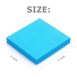 Pop Up Sticky Notes 3x3 inch Bright Colors Self-Stick Pads 6 Pads/Pack 100 Sheets/Pad Total 600 Sheets