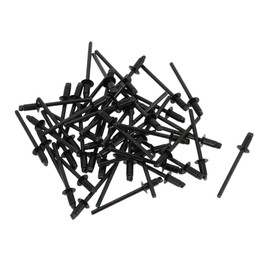 TUCKBOLD Dome Head Large Flange Blind Rivets Black 50 Pcs 4mm Grip Diameter 8mm Grip Length 8mm Flange Diameter Iron