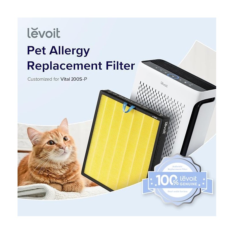 LEVOIT Genuine Vital 200S-P Air Purifier Pet Allergy Replacement Filter,