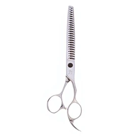 ShearsDirect Japanese 440C 24 Teeth Cutting Shear with Off Set Handle and 65 to 70-Percent Thinning, 7.5-Inch
