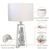GOTHICO Silver Mirror Crushed Diamond LED Table Lamp, Four Prism