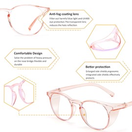 Outray 2 Pack Womens Safety Glasses Anti-Fog Blue Light Goggles Fashion Eye Protection