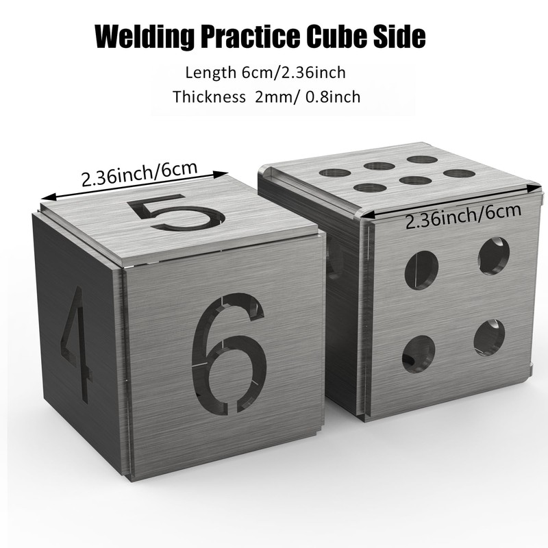 Stainless Steel Welding Practice Kit, 2pcs Cube Dice Welding Coupons