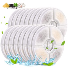 Comsmart Cat Water Fountain Filter for 81oz/2.4L Pet Fountain, 3 Triple Filtration System Replacement Filter (Pack of 16)