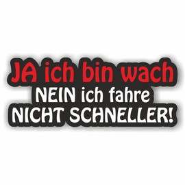 folien-zentrum - Ja Ich Bin Wach 12 x 5 cm - High-Quality Sticker Car Tuning - OEM & JDM Car Sticker - Funny Stickers for Car - Stickerbomb - Car Sticker - Made in Germany (1)