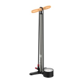 LEZYNE Steel Floor Drive 3.5 High Pressure Bicycle Floor Pump with 3.5" Analog Gauge - Durable 220 PSI Tire Air Pump for Road/Track Bikes - ABS-1 Pro Chuck Fits Presta & Schrader Valve - Flat Gray