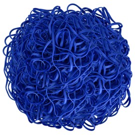 Large Heavy Duty Latex Rubber Bands 12 inches Trash Can Bands Strong Elastic Bands for Office Supply, File Folders, Cat Litter Box, 60 Pack (Blue)