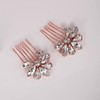 Teyglen Simple Rhinestones Crystal Bride Wedding Hair Comb Set Hecho