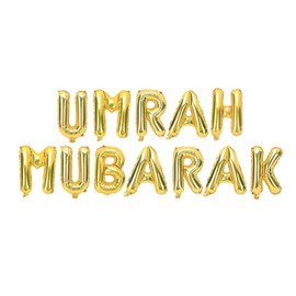 Peacock Supplies - Umrah Mubarak Foil Balloons - Gold