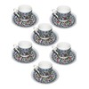 Turkish Coffee or Espresso Cup & Saucer for 6 People