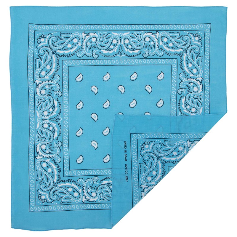 Bandanas grandes 100% algodón Paisley (22 x 22 pulgadas), Turquesa,