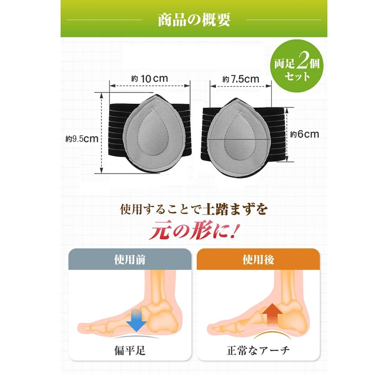 扁平足アーチサポート 3D立体型 X脚改善 偏平足改善 衝撃吸収 【現役理学療法士監修】 土踏まず中敷き 足裏のアーチをサポート、主に扁平足、ハイアーチ、疲労軽減 足底サポーター，長時間歩き回ったり、走り回る運動