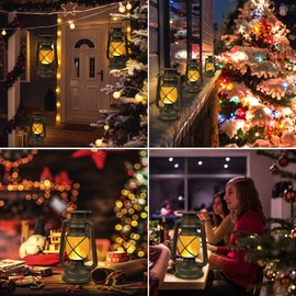Shinmax Solar Lantern Outdoor Hanging Solar Lantern Garden IP44 Waterproof with Flame Effect, Retro LED Storm Light with Auto On/Off, 1200 mAh Solar Light for Patio Balcony Camping Decoration