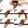 Deselen Leather Weightlifting Straps with Thick Soft Sponge Lining Wrist