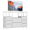 DRAWERHOM 8-Drawer Fabric Dresser TV Stand for 40" TV -