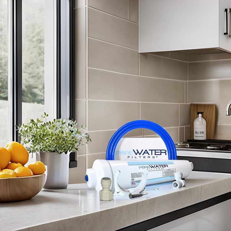 PureWater Filters Under Sink Water Filtration Kit, Made in USA,
