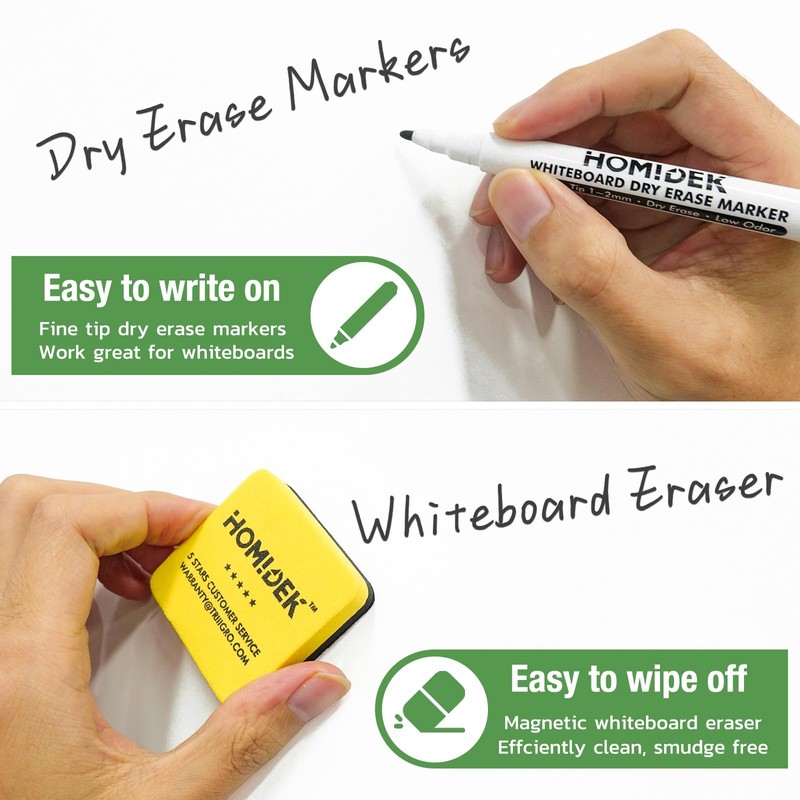 HOMiDEK Magnetic Dry Erase Board: Small Fridge Whiteboard, Flexible Refrigerator