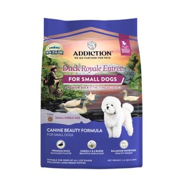 Addiction Duck Royale Entrée Premium Small Breed Dry Dog Food - Ideal for Puppies, Adults & Seniors - Grain-Free/Gluten-Free Kibbles for Small Dogs - 3.lb Bag Crafted in New Zealand