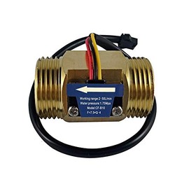 SENSTREE G1" Male Thread Brass Water Flow Sensor, Hall Effect Sensor Flow Meter Flowmeter Counter 2-50L/min