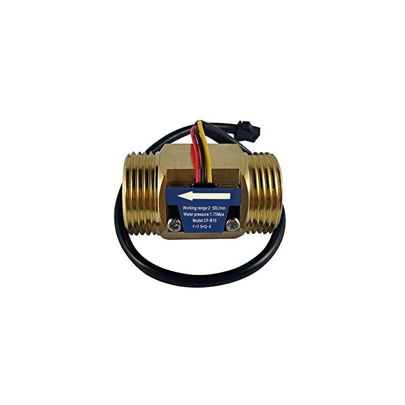 SENSTREE G1" Male Thread Brass Water Flow Sensor, Hall Effect