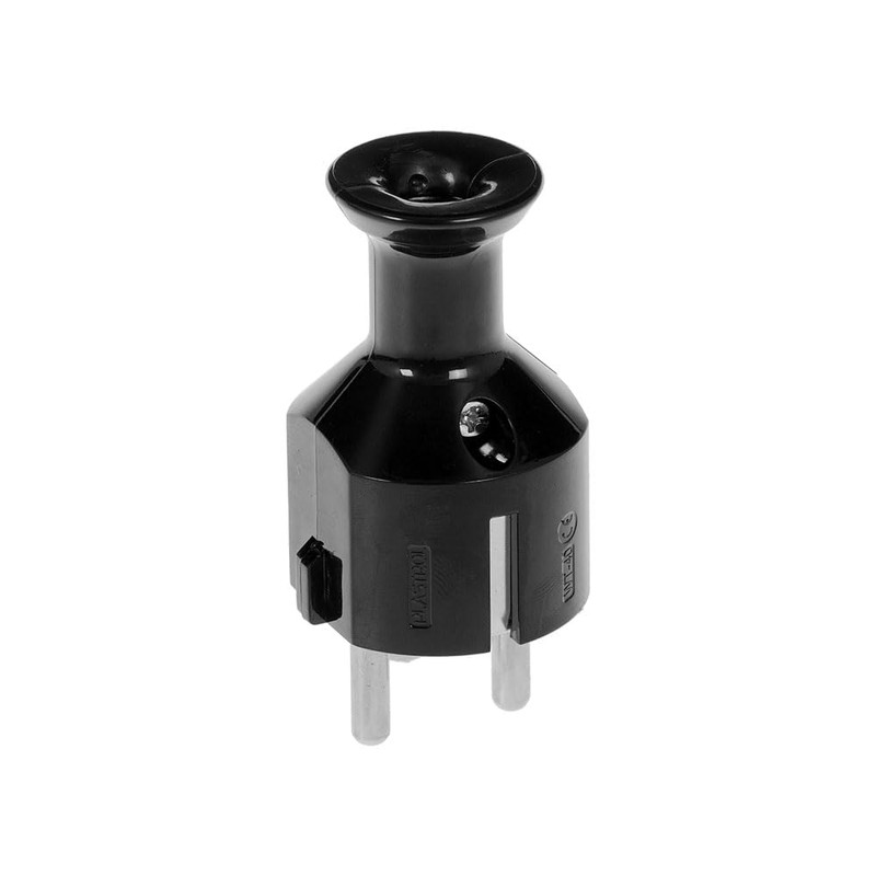 KEL Plug Uni-Schuko, straight and dismountable, 2p+Z Schuko, black