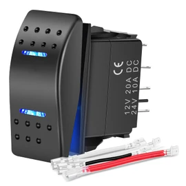 Nilight Waterproof 7Pin Rocker Switch with Jumper Wires Blue
