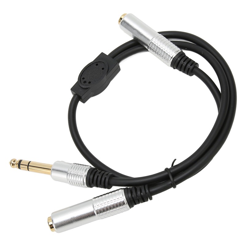 6.35mm to Dual 6.35mm Y Splitter Cable Professional 1/4 Inch