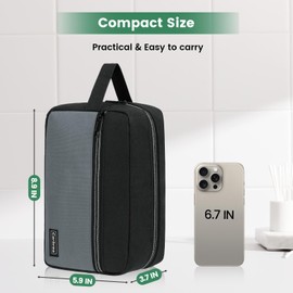 Carbrea Travel Toiletry Bag - Small Toiletry Bag for Men Skincare Bag Doop Kit for Toiletries Accessories Gifts - Black