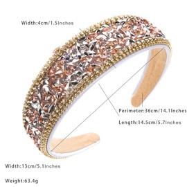 scicent Hair Bands Coffee Color Rhinestone Headband Women Girls Wide Head Band Fancy Sparkly Bling Diamond Hairband Fashion Head Hoops Non Slip Hair Accessories Gifts - 25510